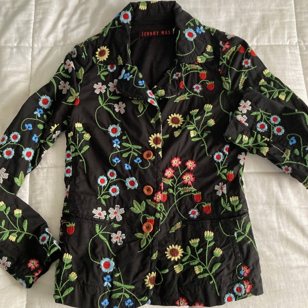 Johnny Was Embroidered Blazer